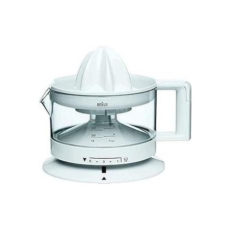 Braun Tribute Collection CJ 3000 Citrus Press - 5 Pulp Control Settings & Reverse Function - Sleek White Design